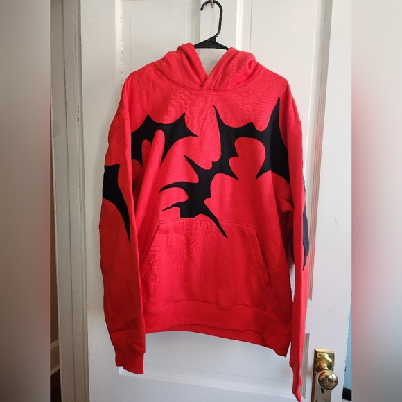 KDNK Red and Black Graphic Hoodie and Joggers Set NWT